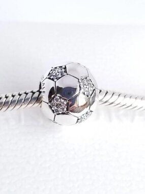 Pandora Sparkling Soccer Charm Silver 925 Ale European Football